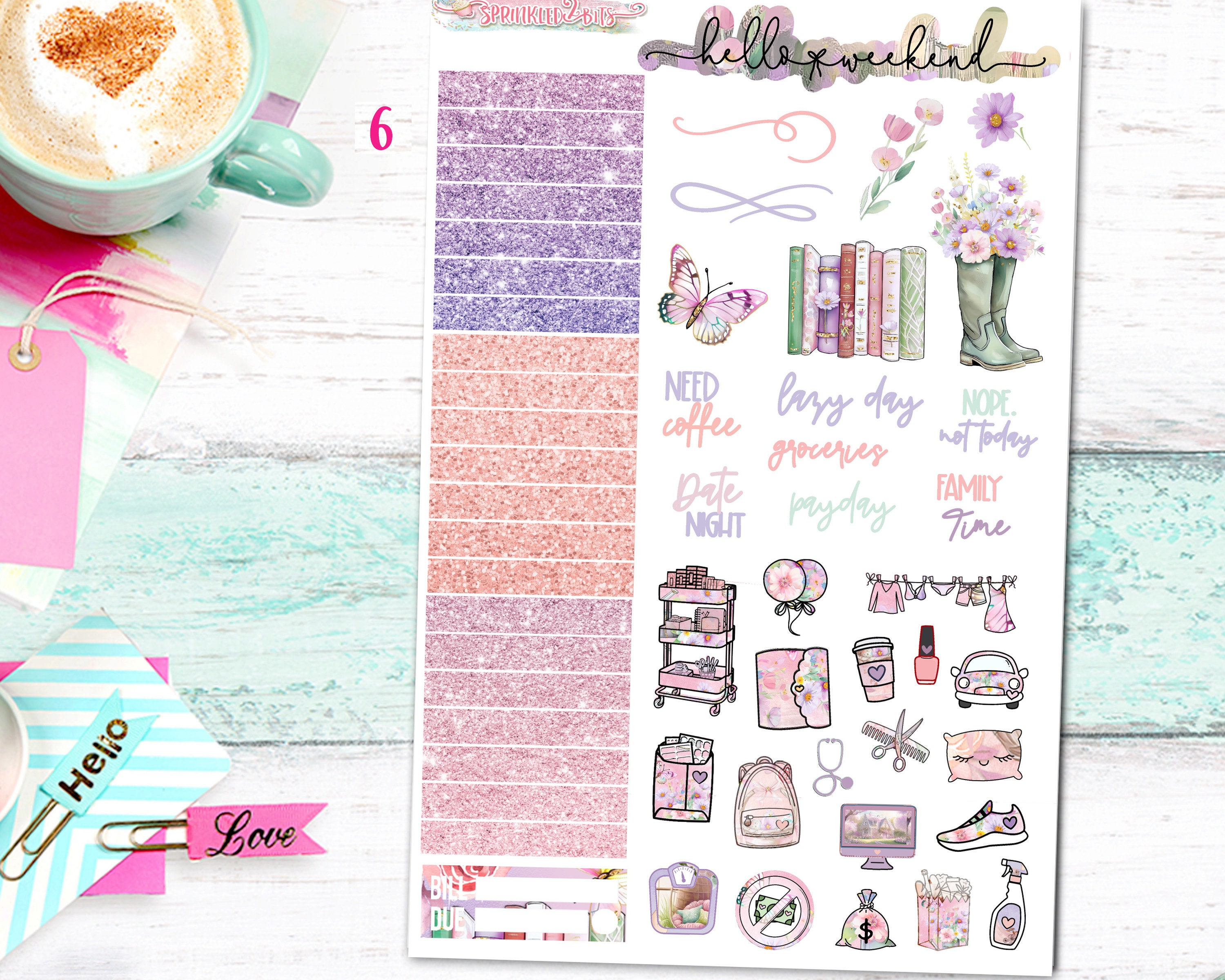 NEW Format! Spring Cottage - 6-page Deluxe Weekly Planner Sticker Kit ...