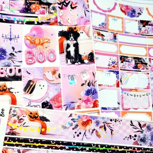 FOILED - Boo! - NEUES Format! 6-Seiten Deluxe Weekly Planner Sticker Kit – Vertikaler Wochenplaner