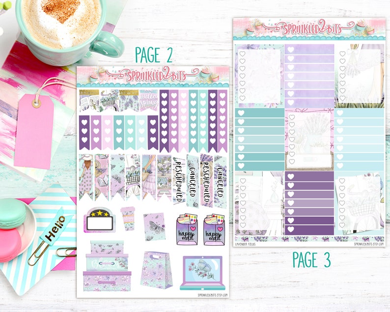 Lavender Fields - 10 Page Ultimate Planner Sticker Kit - for Erin ...