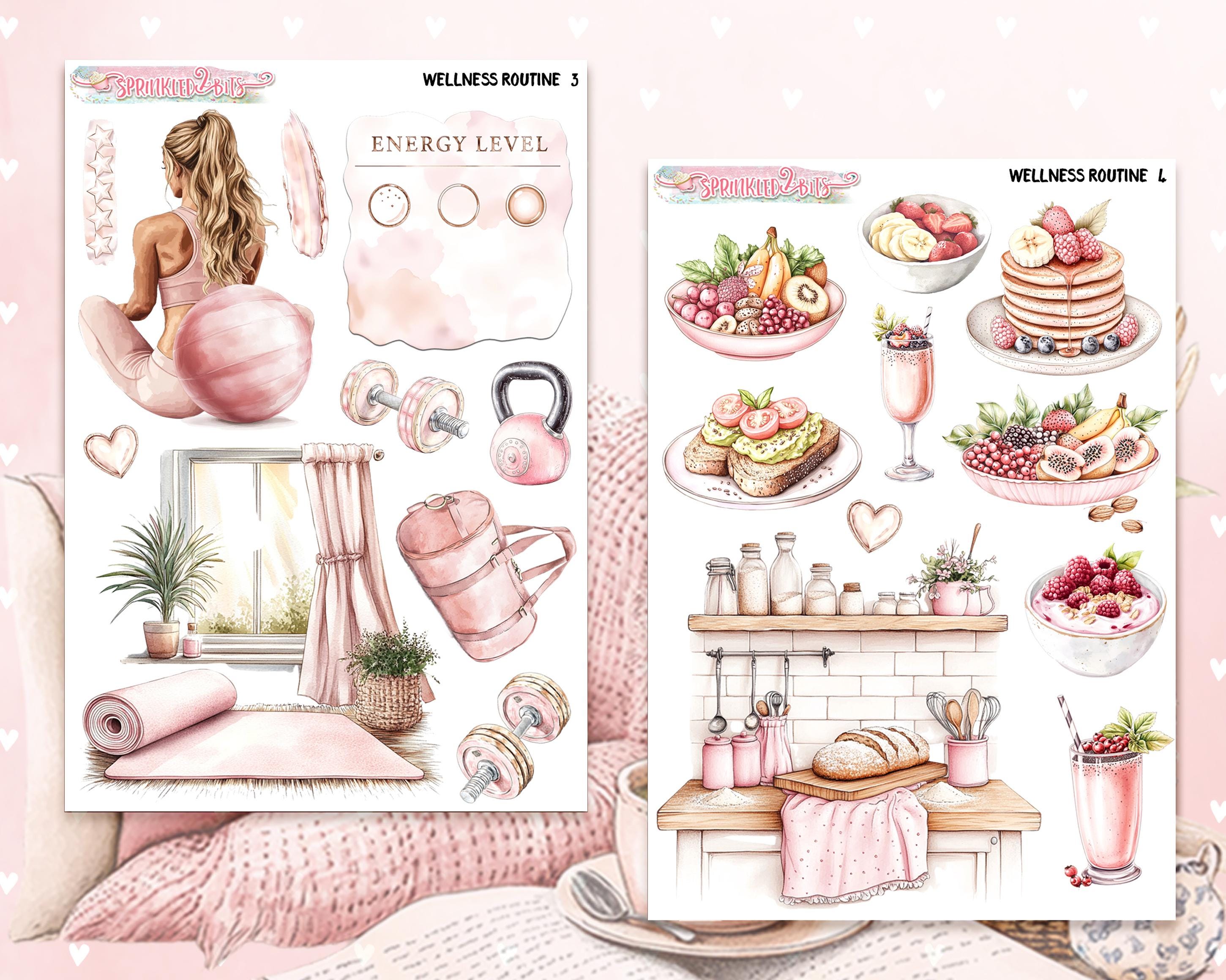 Decroative R Outine Mini Decorative Kit - Wellness Routine - Journal Sticker Kit/a La Carte ...
