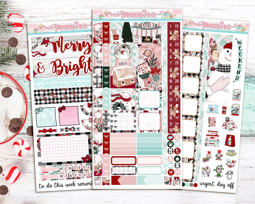 Hobonichi Weeks- Merry & Bright- 3 Sheet Hobo Weeks Sticker Planner Kit ...