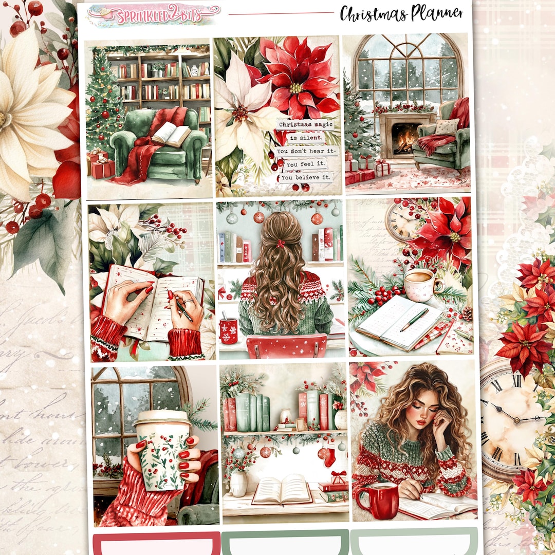 Christmas Planner - 6-page Deluxe Weekly Planner Sticker Kit – Vertical ...