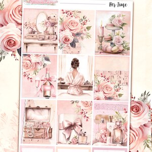 NEUES Format! Her Time - 6-Seiten Deluxe Weekly Planner Sticker Kit – Vertikaler Weekly Style