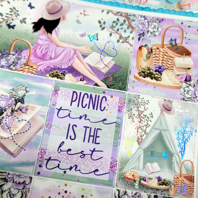 Picnic Time - 4 Page Mini Weekly Planner Sticker Kit – Vertical Weekly ...