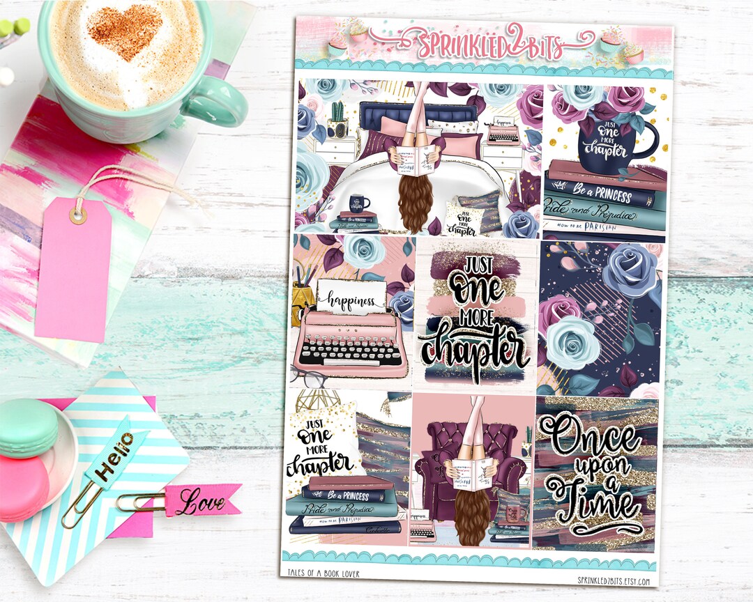 Tales of a Book Lover - 8 Page Deluxe Weekly Planner Sticker Kit – for ...