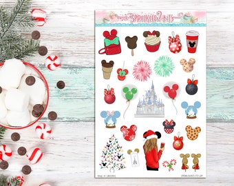 Magic at Christmas Time - Planner sticker Deco sheet for Erin Condren, Happy Planner and other planners - Disney/Christmas