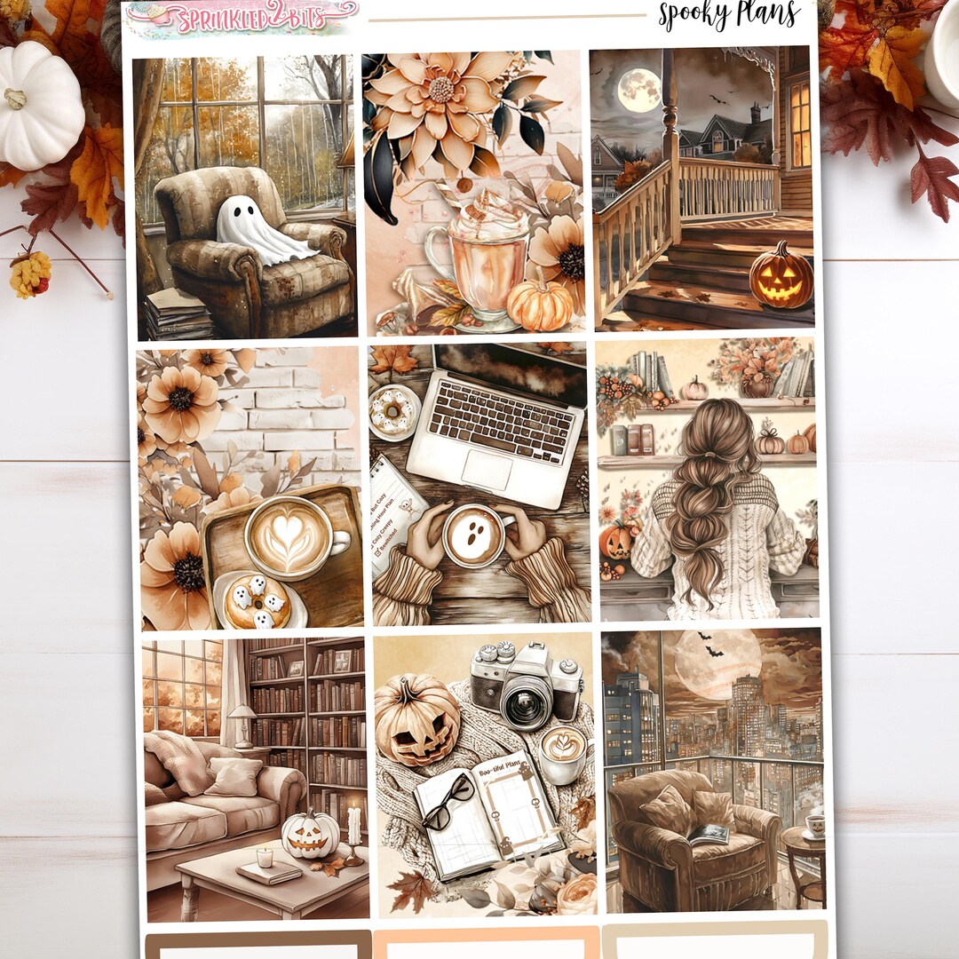 Spooky Plans - 6-page Deluxe Weekly Planner Sticker Kit – Vertical ...
