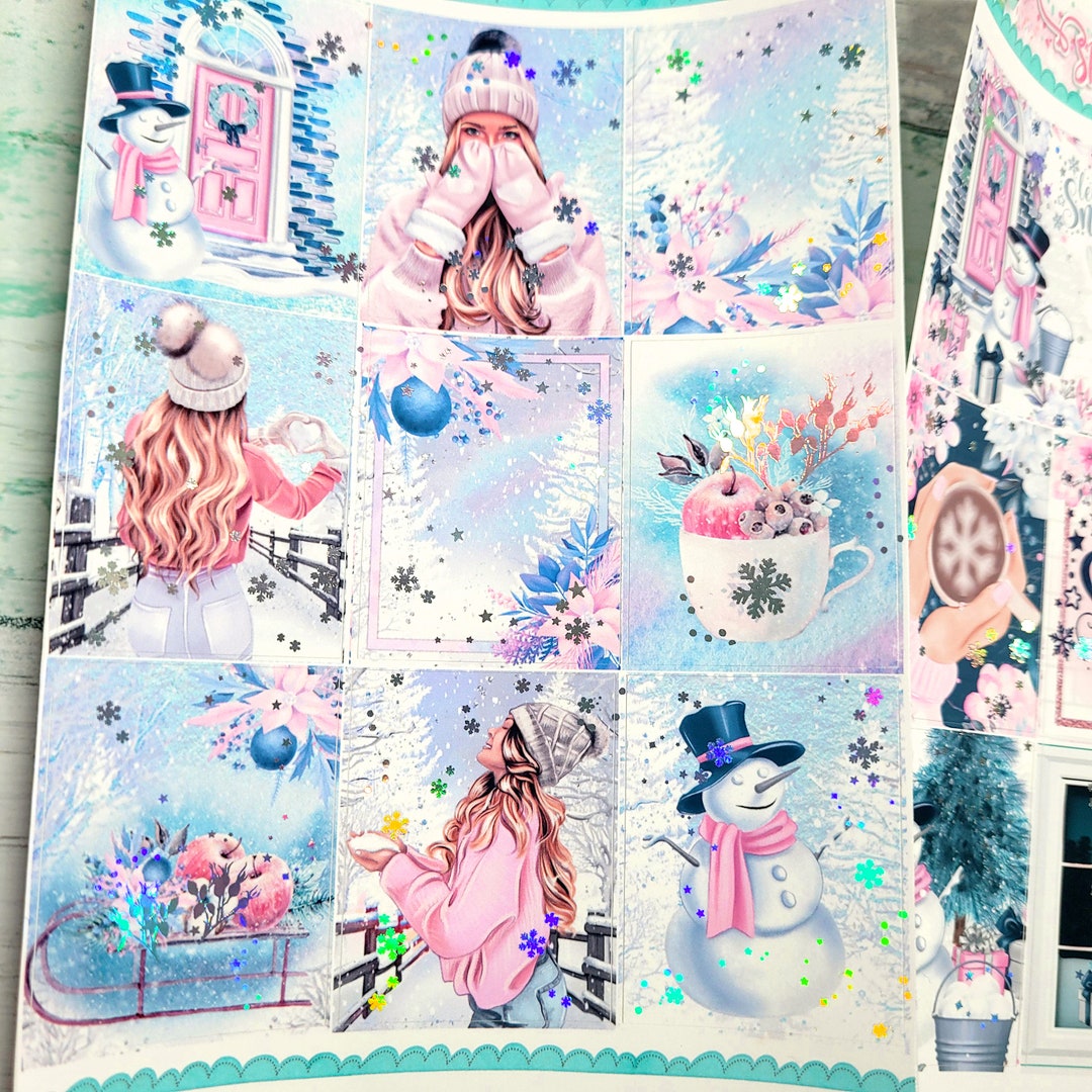 Snow Day - 4 Page Mini Weekly Planner Sticker Kit – Winter Vertical ...