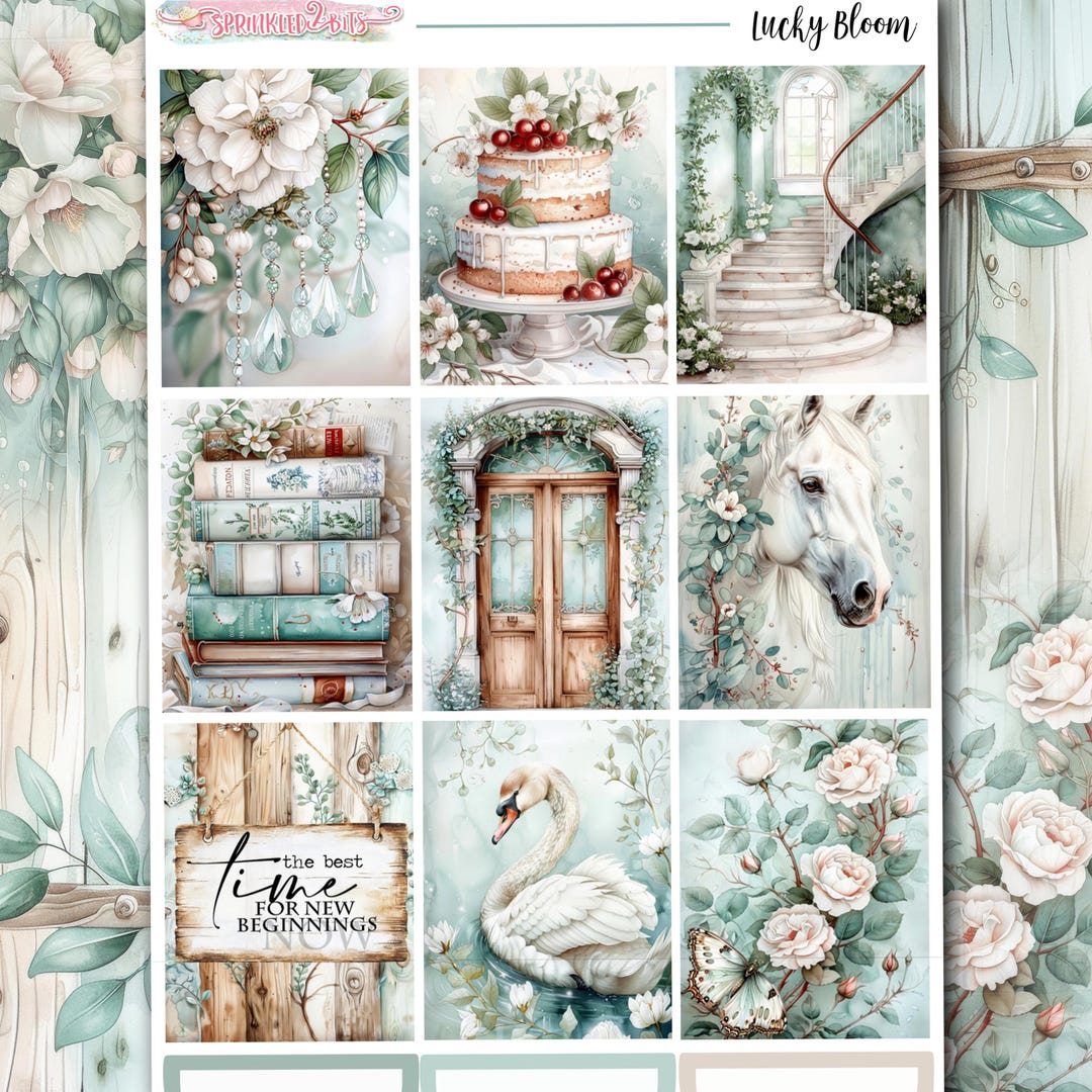 Lucky Bloom - 6 Page Deluxe Weekly Planner Sticker Kit – Vertical ...