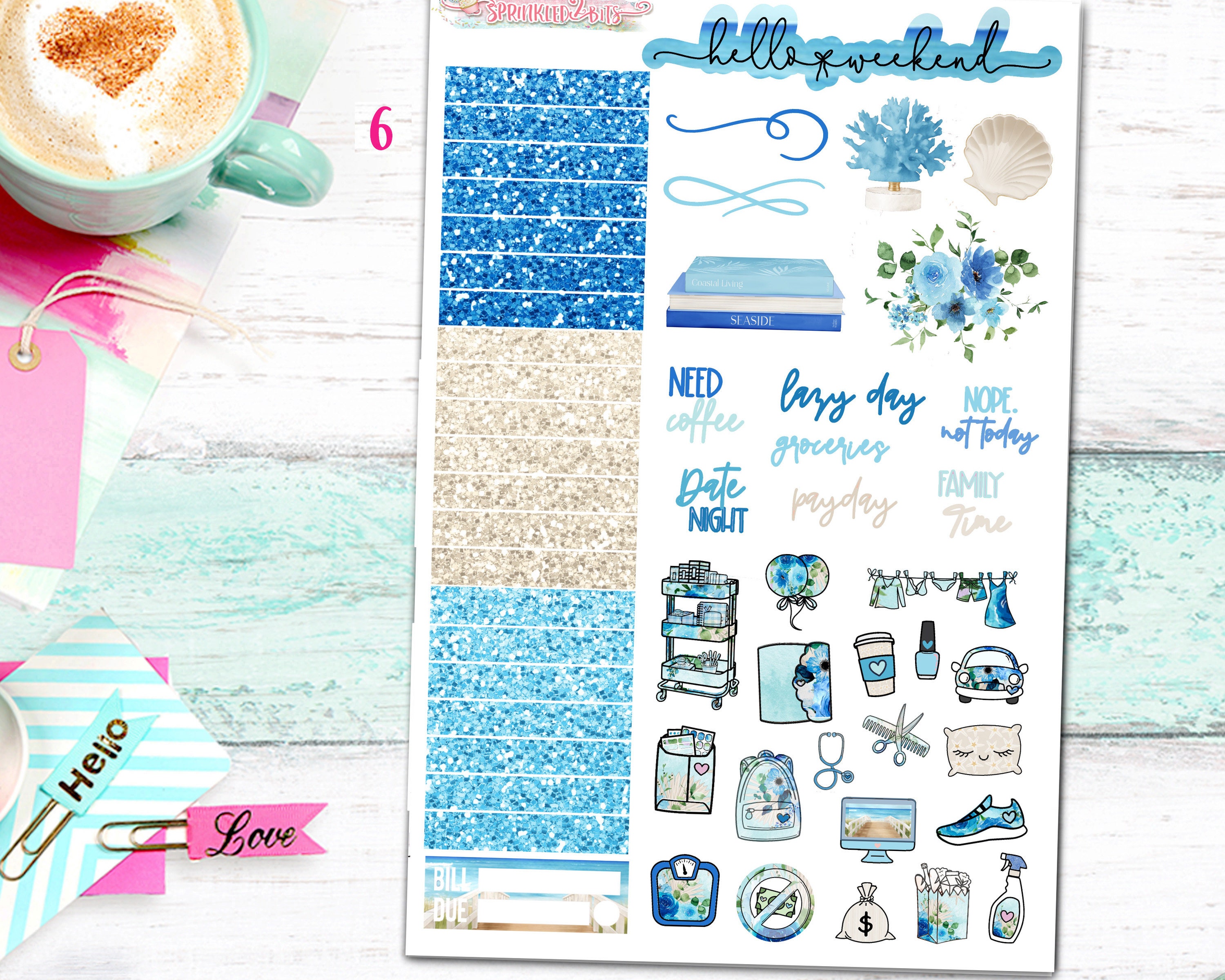 NEW Format! Seaside - 6-page Deluxe Weekly Planner Sticker Kit ...