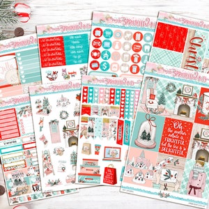 Cozy Christmas - 8 page Deluxe Weekly Planner Sticker Kit – for Vertical Weekly Style