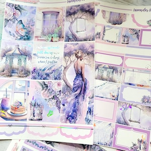 FOILED - Lavendelträume - NEUES Format! 6-Seiten Deluxe Weekly Planner Sticker Kit – Vertikaler Wochenplaner