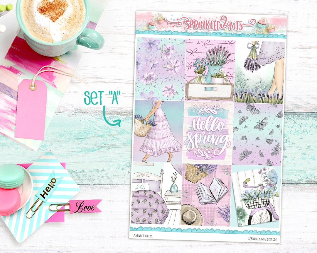 Lavender Fields - SET "a" - 8 Page Deluxe Weekly Planner Sticker Kit ...
