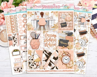 Dream, Believe, Achieve - 4 Page Mini Weekly Planner Sticker Kit – Vertical Weekly Style