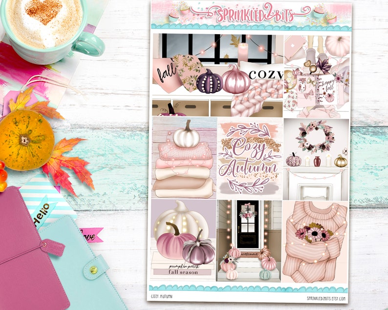 Cozy Autumn - 8 Page Deluxe Weekly Planner Sticker Kit- Fall/autumn ...