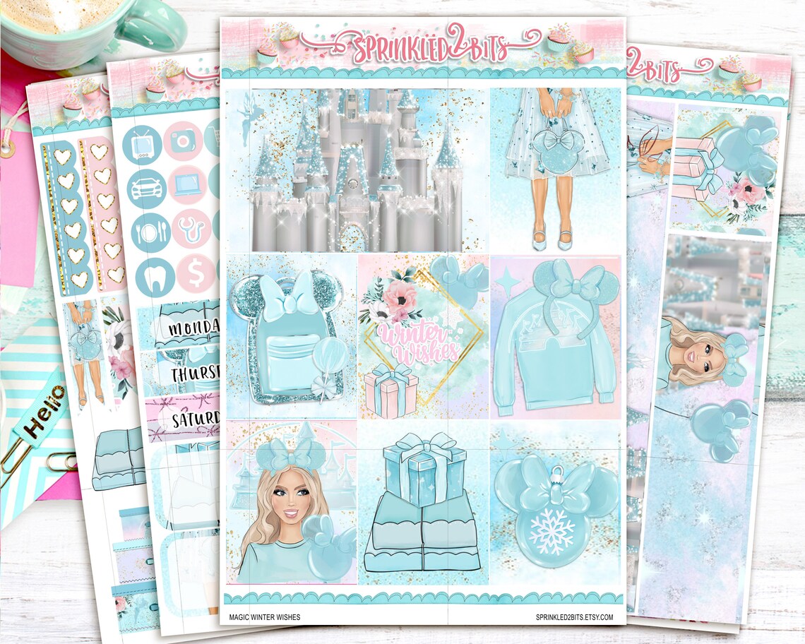 Magical Winter Wishes -4 Page Mini Weekly Planner Sticker Kit ...