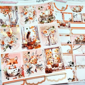 FOLIERT - Herbst Nachmittage - NEUES Format! 6-seitiger Deluxe Wochenplaner Sticker Kit – Vertikaler Wochenplaner-Stil