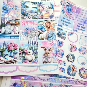 FOLIERT - Spring Blooms - NEUES Format! 6-seitiger Deluxe Wochenplaner Sticker Kit – Vertikaler Wochenplaner-Stil