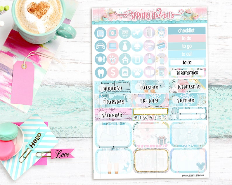 Magical Winter Wishes -4 Page Mini Weekly Planner Sticker Kit ...