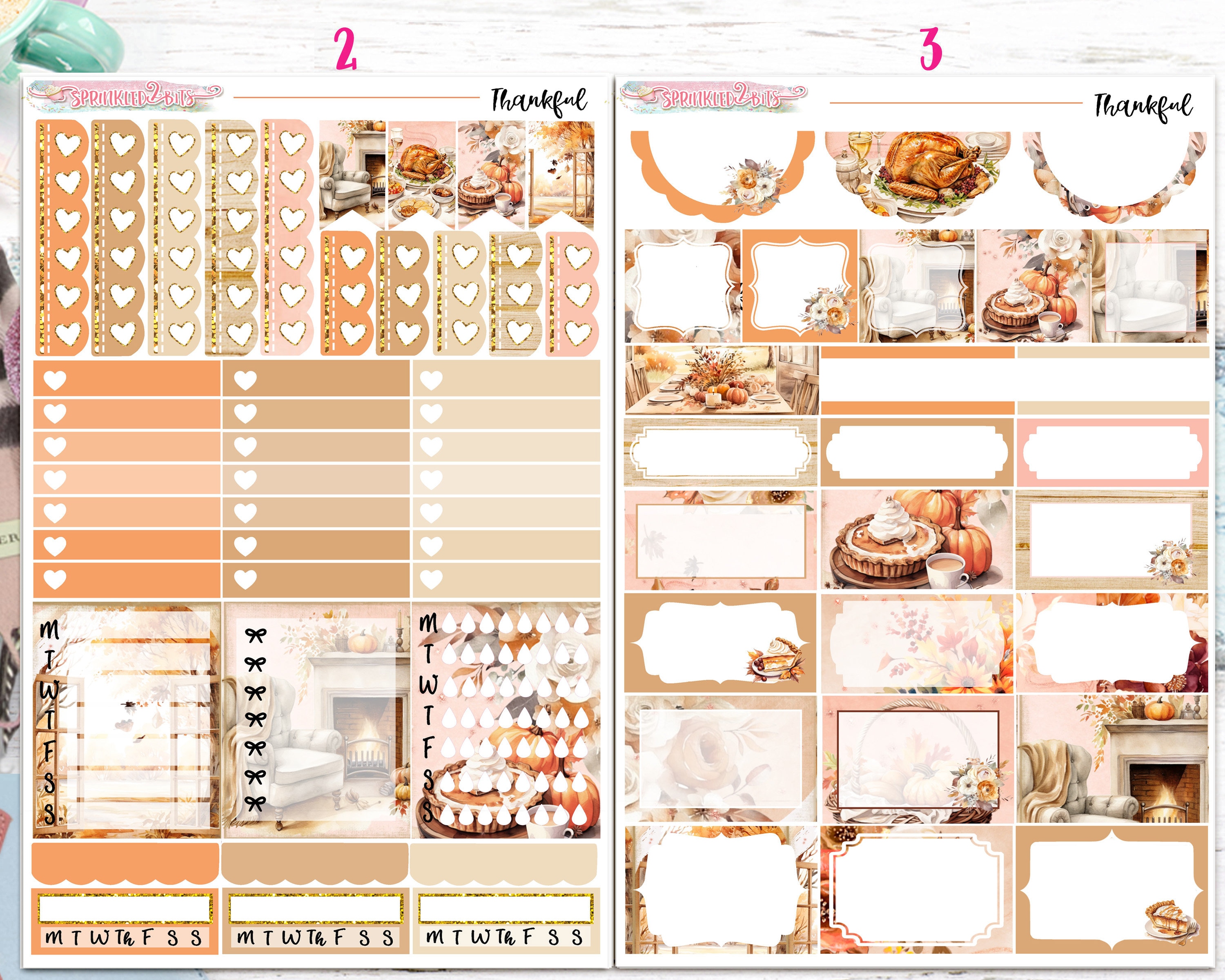 NEW Format! Thankful - 6-page Deluxe Weekly Planner Sticker Kit ...