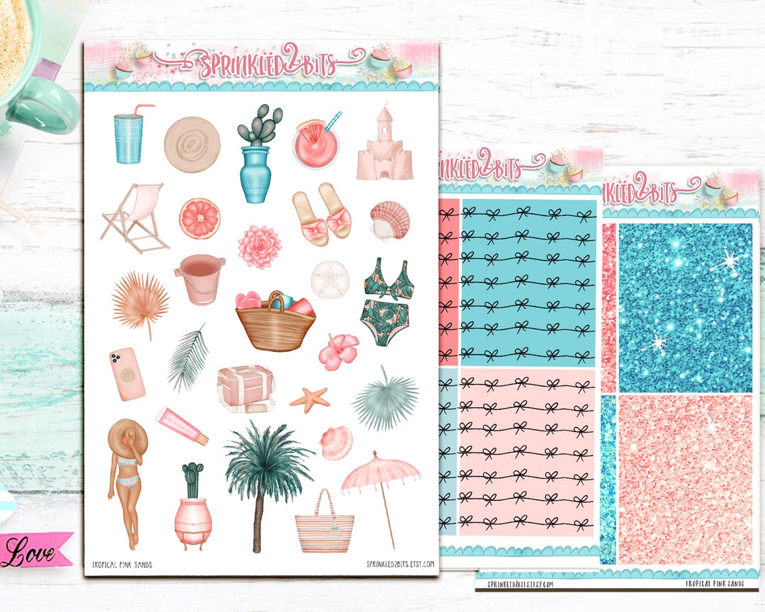 Tropical Pink Sands - Kit Add Ons - Planner Stickers - Etsy