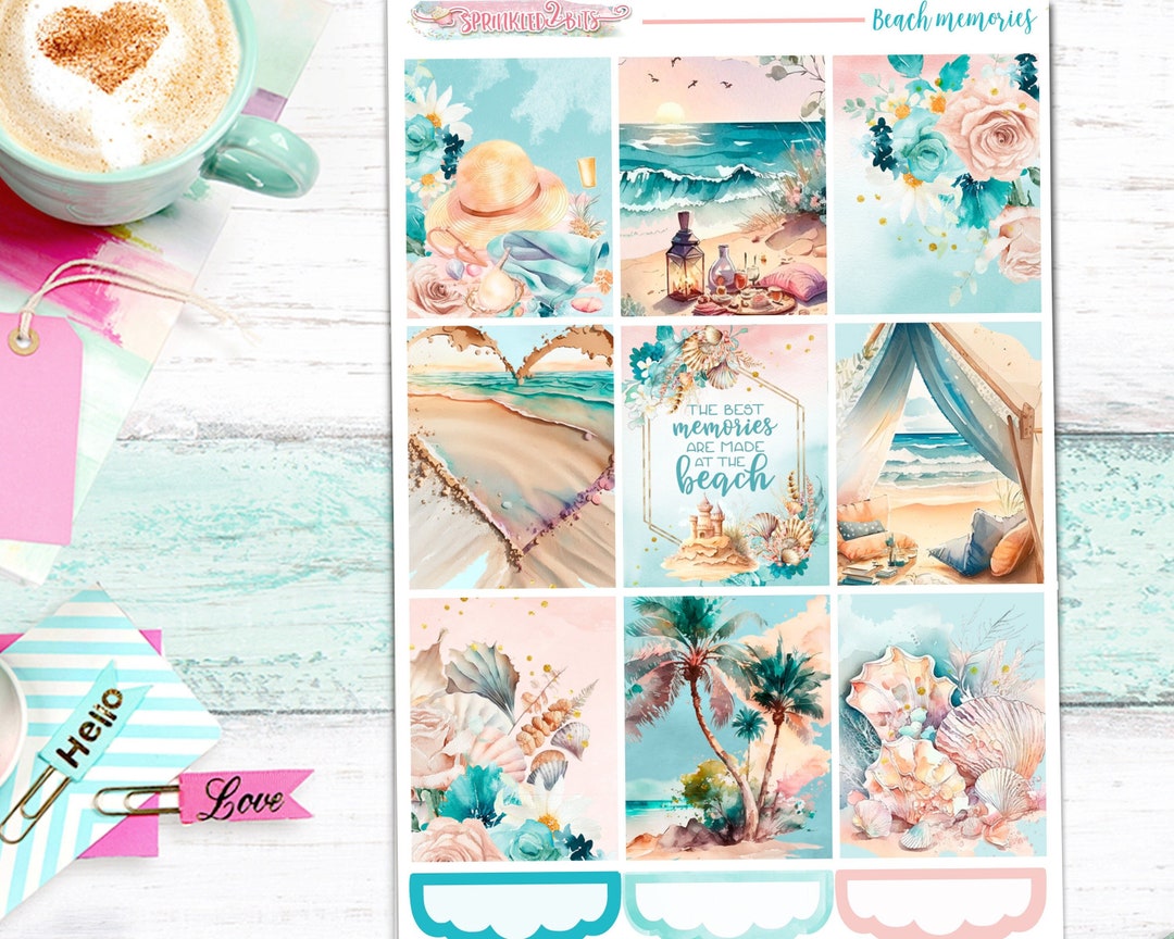 NEW Format! Beach Memories - 6-page Deluxe Weekly Planner Sticker Kit ...