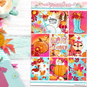 Fall Leaves - 4 Page Mini Weekly Planner Sticker Kit – Vertical Weekly Style