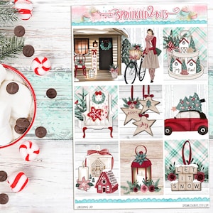 Christmas Joy  - 8 page Deluxe Weekly Planner Sticker Kit – for Erin Condren Vertical and Happy Planner-Christmas/Winter