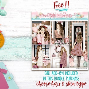 Cozy Autumn Girl Add-on for Vertical Weekly Style Kits/fall/autumn - Etsy
