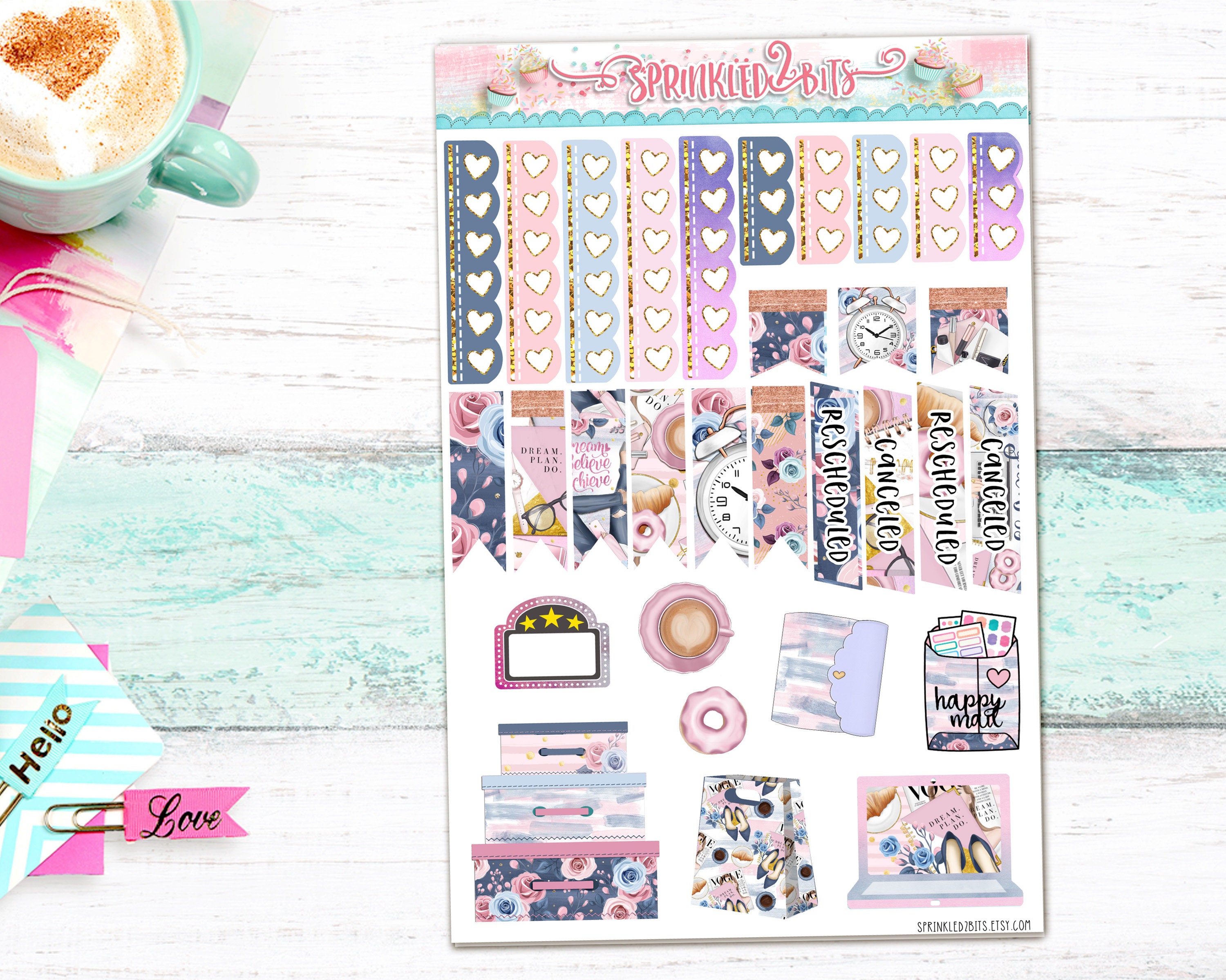 Dream. Love. Plan 4 Page Mini Weekly Planner Sticker Kit - Etsy