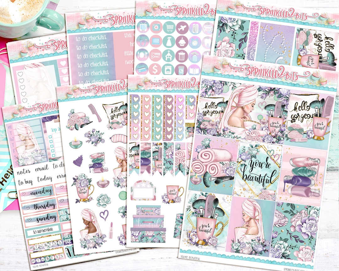 Beautiful You - 8 Page Deluxe Weekly Planner Sticker Kit – for Erin ...