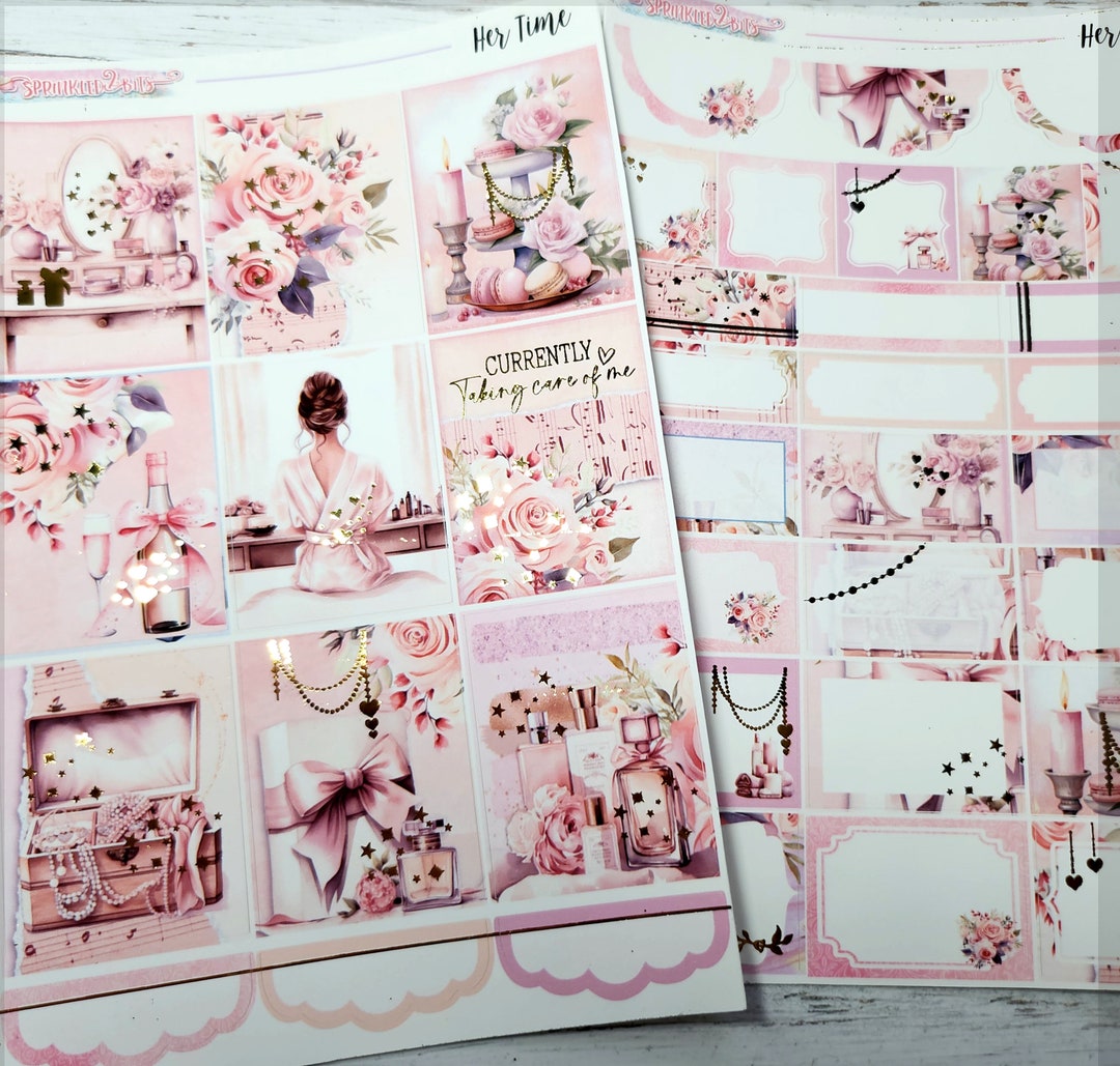 FOILED - Her Time - NEW Format! 6-page Deluxe Weekly Planner Sticker ...
