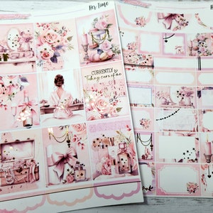 FOILED - Her Time - NEUES Format! 6-Seiten Deluxe Weekly Planner Sticker Kit – Vertikaler Wochenplaner