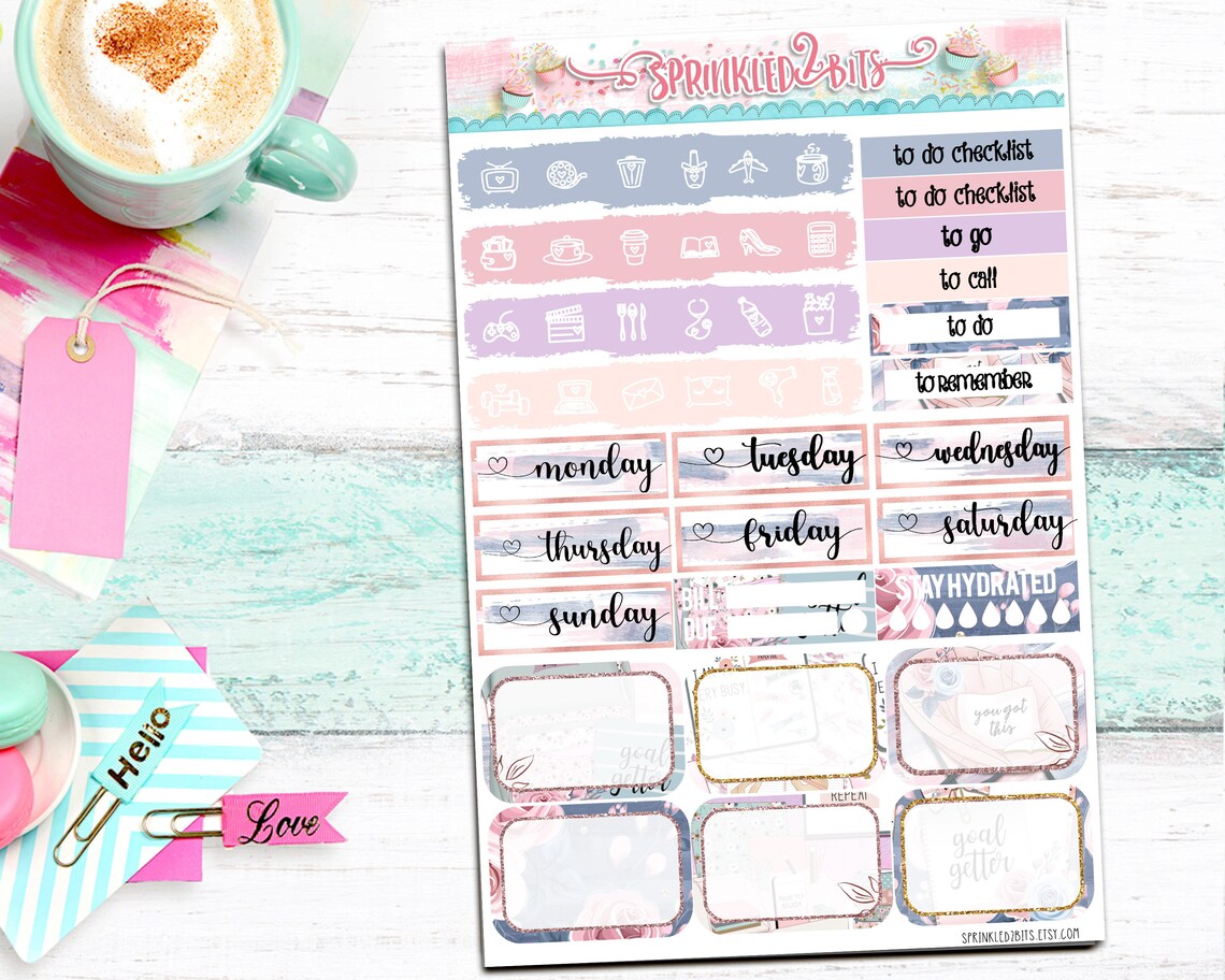 Goal Getter - 4 Page Mini Weekly Planner Sticker Kit – Vertical Weekly ...