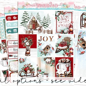 Winter Joy - Kit de pegatinas de 4 páginas Mini Weekly Planner – Vertical Weekly Style