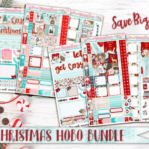 Hobonichi Weeks Bundle - Conforts de Noel - Cozy Christmas - Kit de planificateur d'autocollants 6 Sheet Hobo Weeks