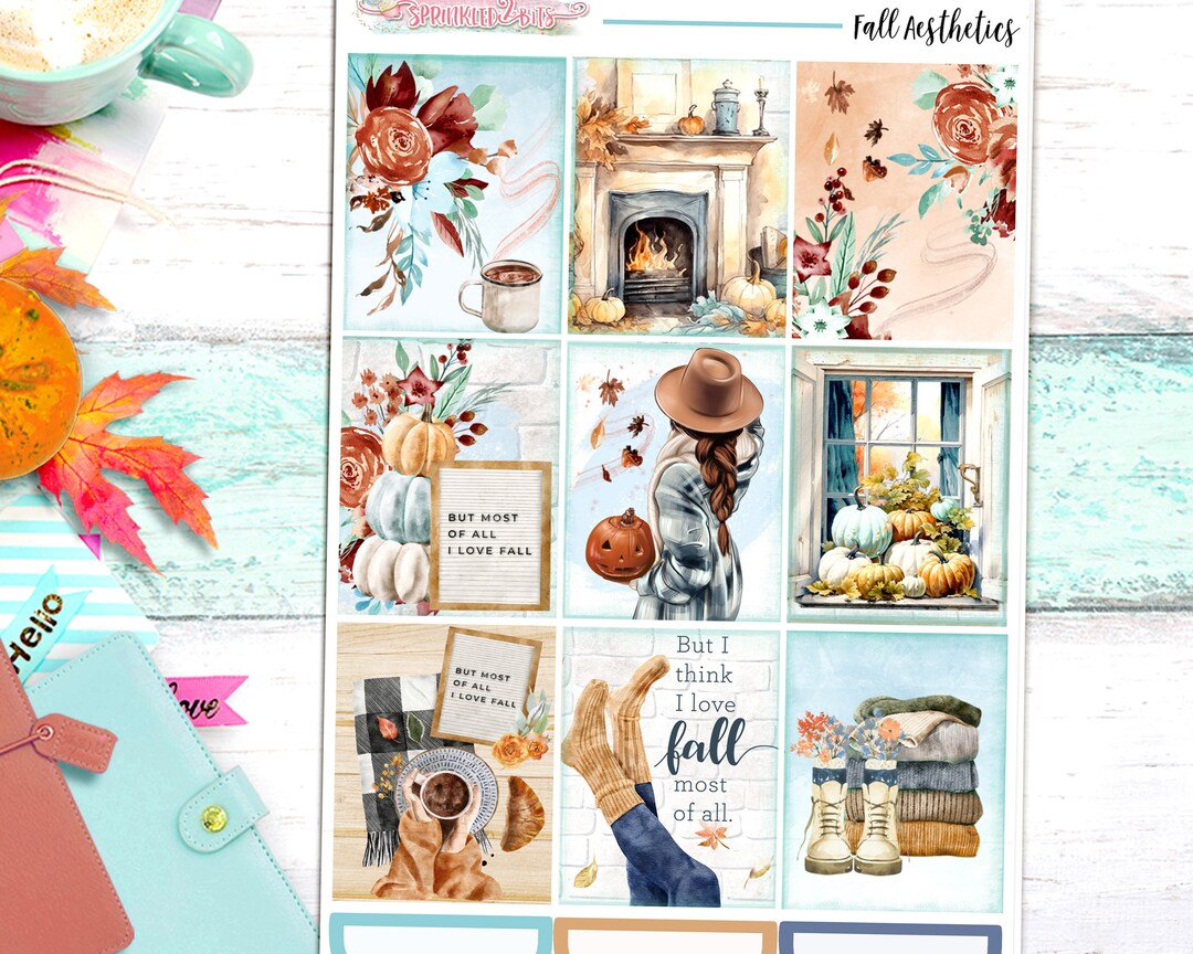 NEW Format! Fall Aesthetics - 6-page Deluxe Weekly Planner Sticker Kit ...