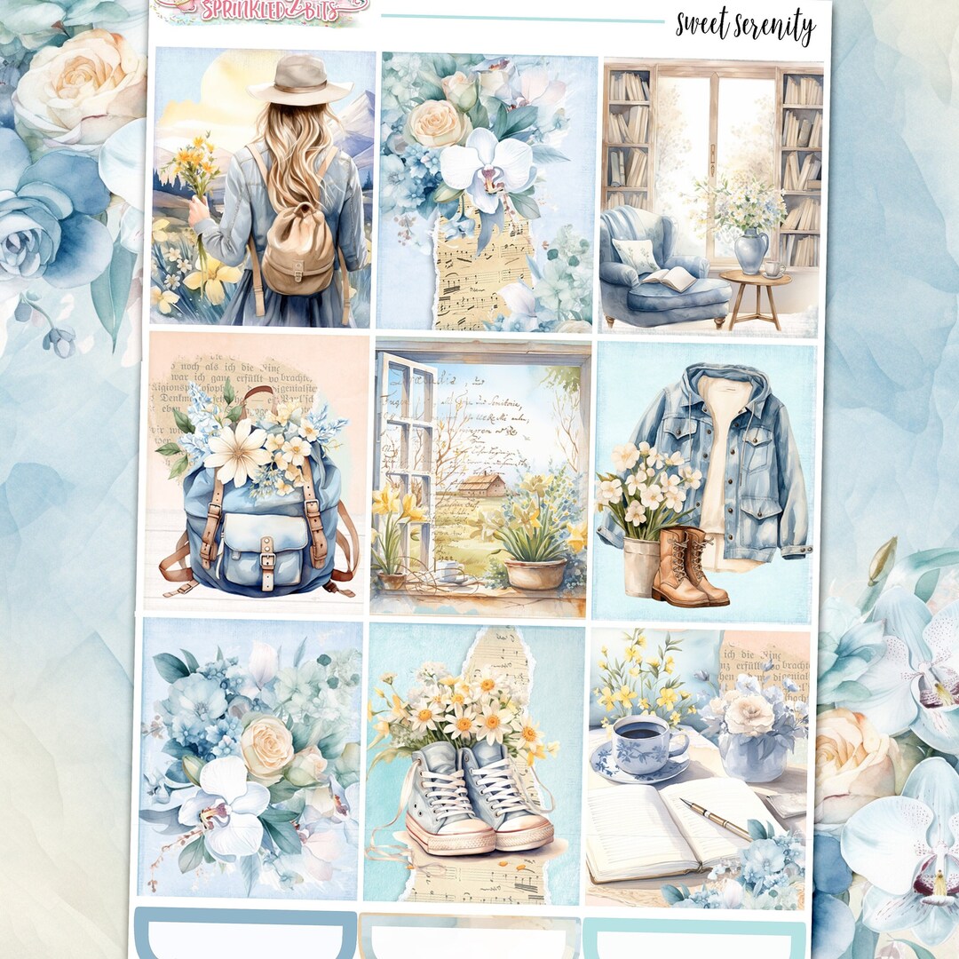 NEW Format! Sweet Serenity - 6 Page Deluxe Weekly Planner Sticker Kit ...