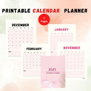 2023 Calendar Planner | 2023 Monthly Planner Printable | Instant Digital Download | US Letter Size