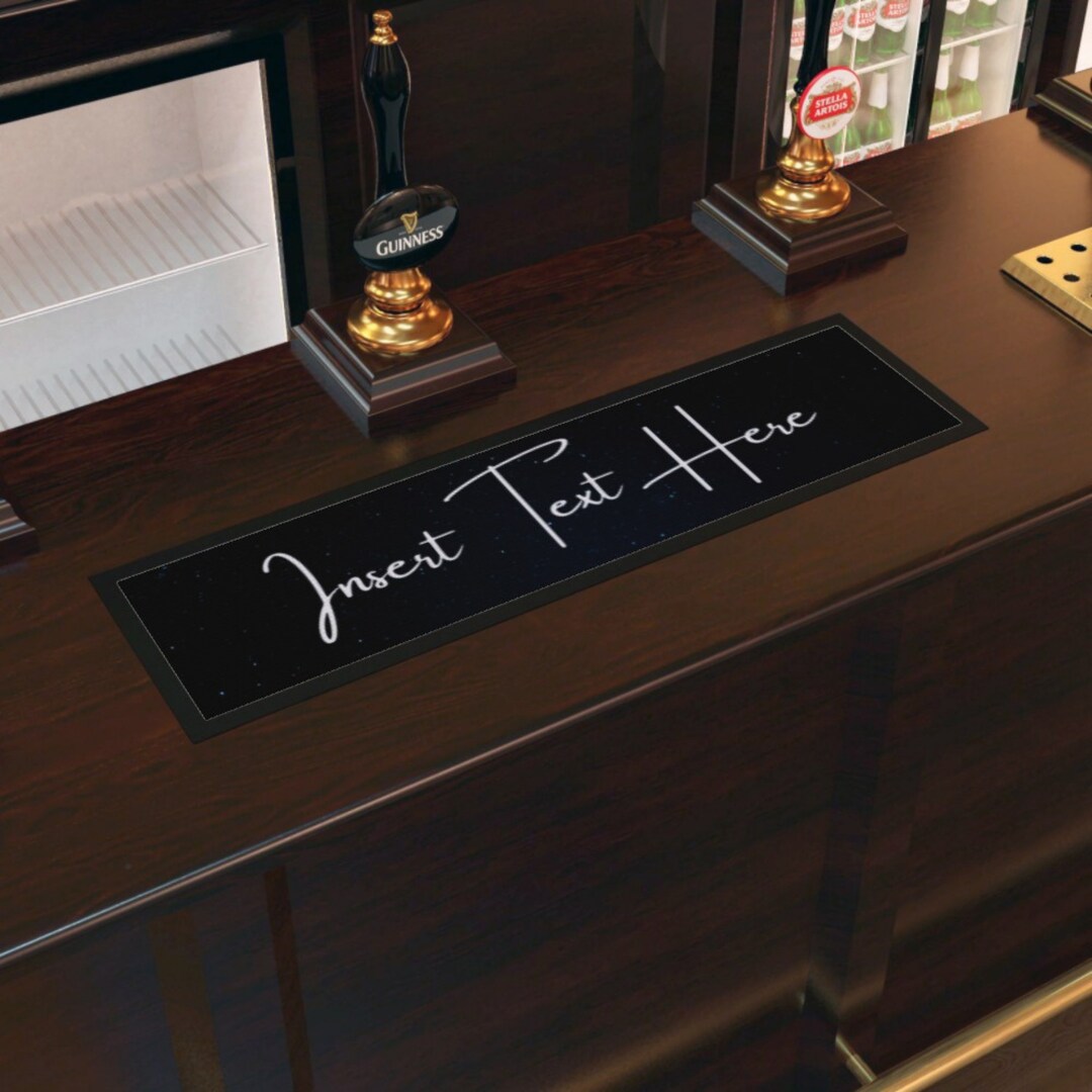 Tappetino Da Bar Personalizzato Artylicious 'Eat Sleep Gin' - Runner In Gomma Antiscivolo Con Nome Personalizzabile, 44x25 Cm