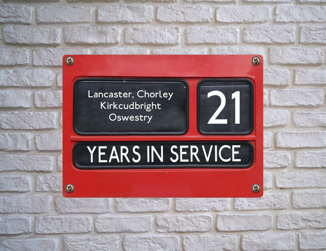 Personalised Aluminium Bus Sign | Insert Any Text and Number | London ...