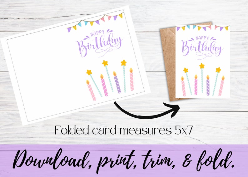 Printable 5X7 Birthday Card Instant Download - Etsy
