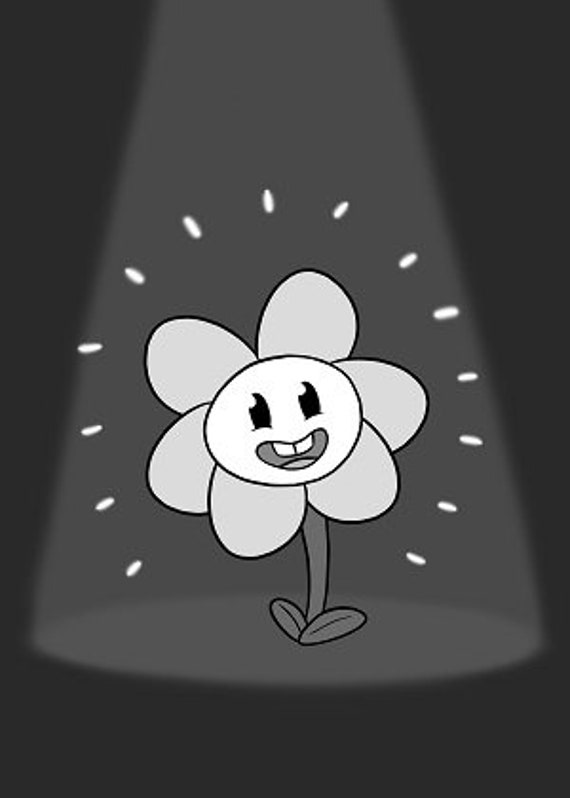 Undertale Game Fanart Print 1930 Flowey 5x7 Etsy