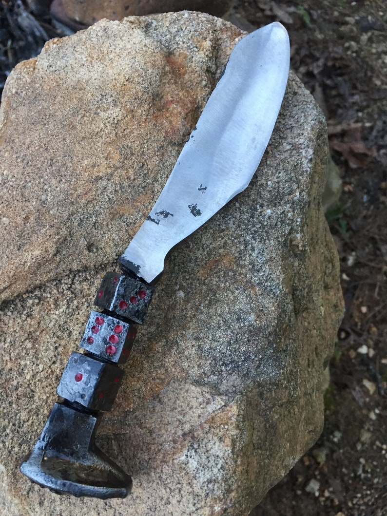 Hand Railroad Spike Dice Knife Etsy