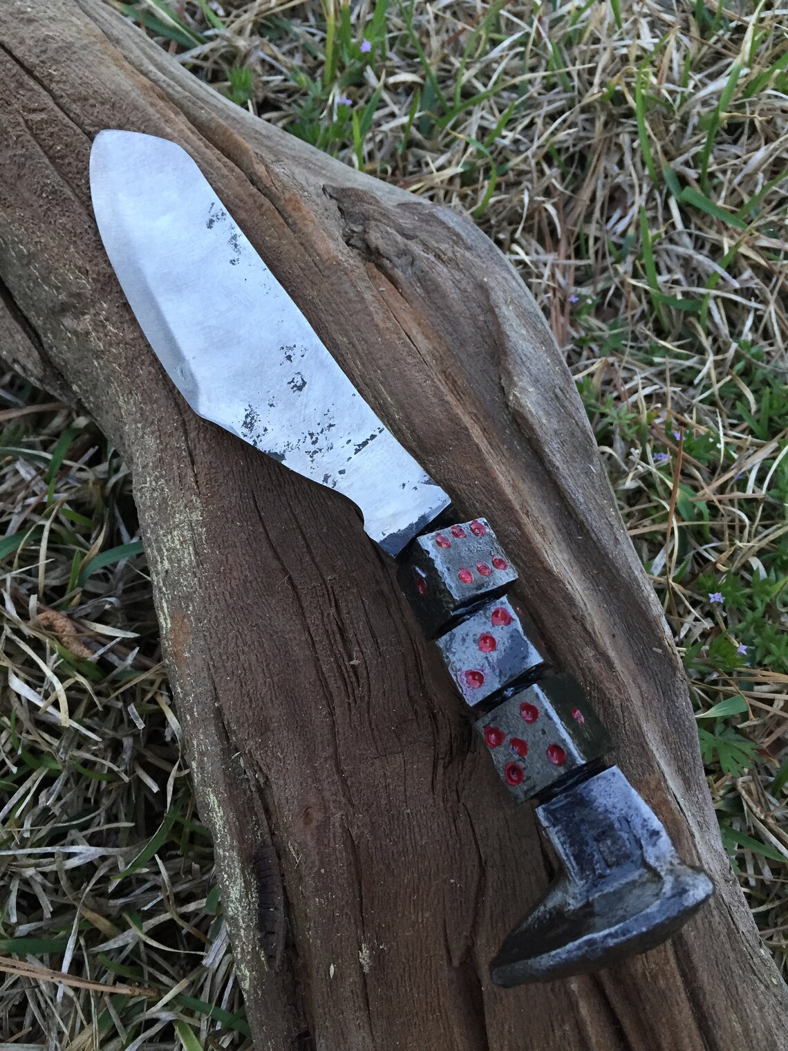 Hand Railroad Spike Dice Knife Etsy