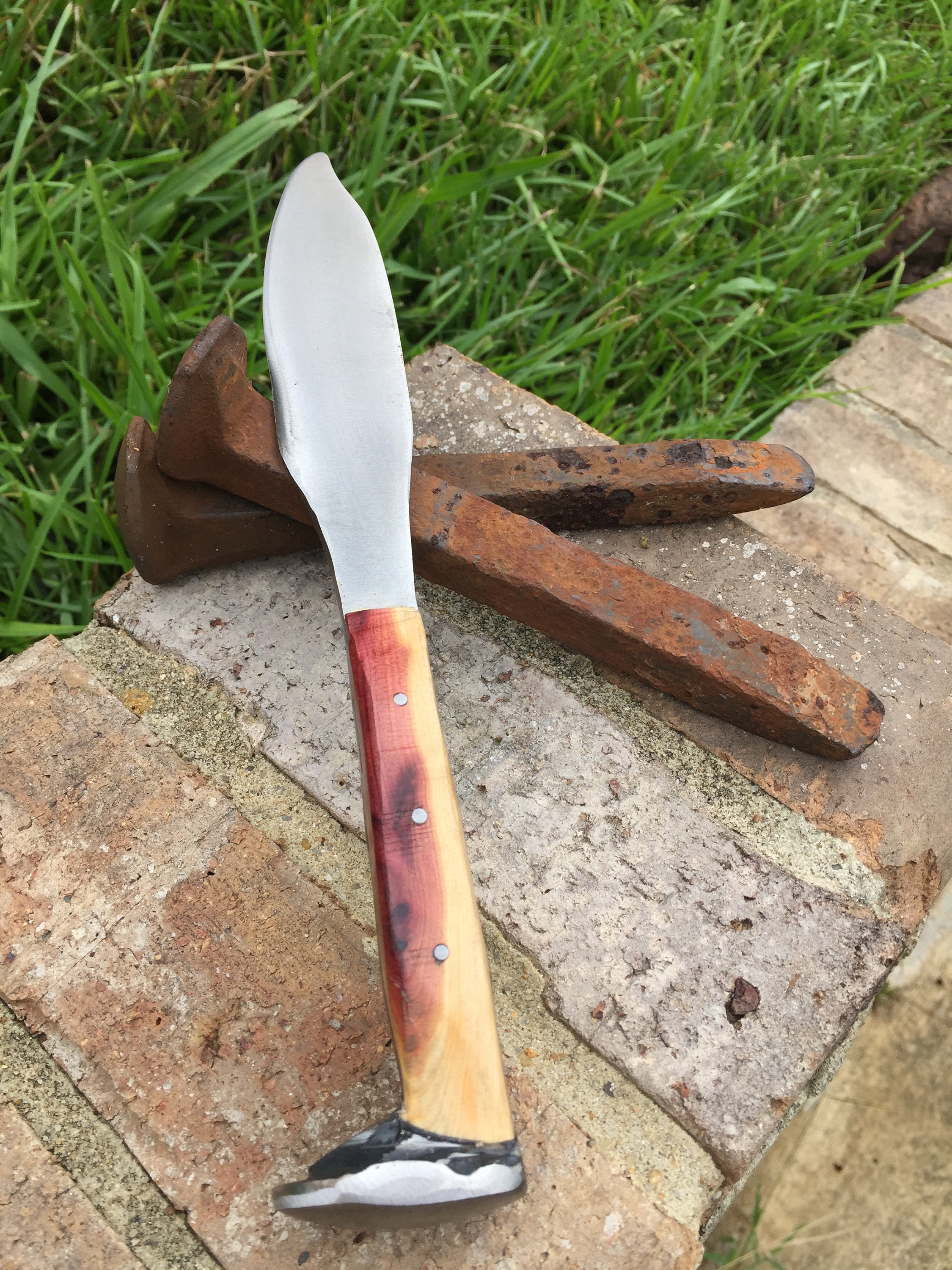 Hand Railroad Spike Knife With Cedar Handle Etsy Singapore