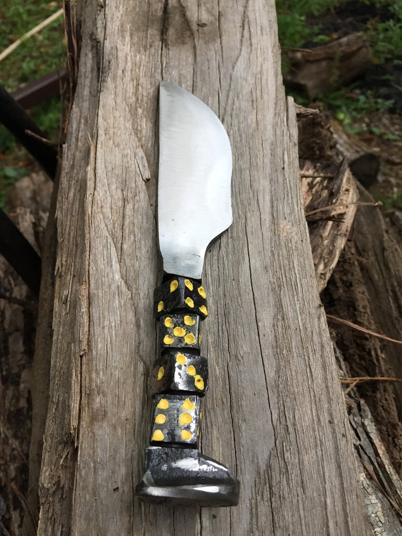 Hand Railroad Spike Knife with Dice Handle Etsy