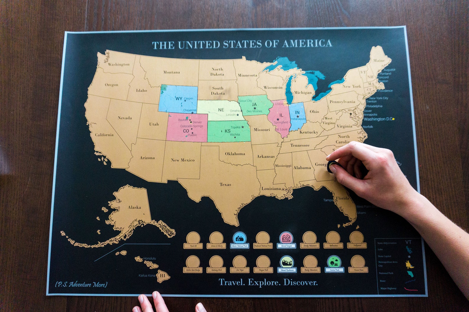 Scratch off Map of The United States 18 x 24 inches Thick  Etsy