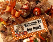 Pumpkin Wreath, Scarecrow Wreath, Fall Wreath, Fall Decor, Front Door Wreath, Autumn Wreath, Beefuzzled
