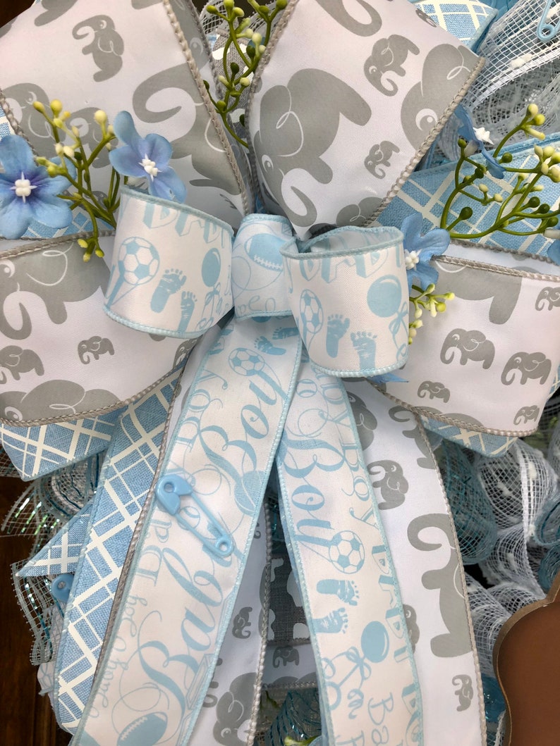 Baby Boy Wreath, Baby Boy Decor, Baby Boy Shower Gift, Baby Gift Etsy